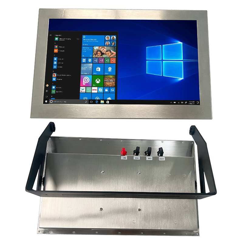 17.3-inch IP67 Monitor Stainless Steel Resistive Touch with Desktop Bracket (HV-M173S)